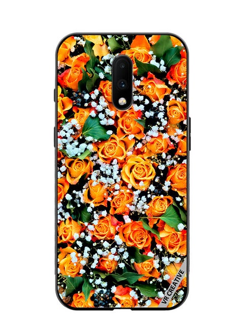 Protective Case Cover For OnePlus 7 Real Flower Design Multicolour