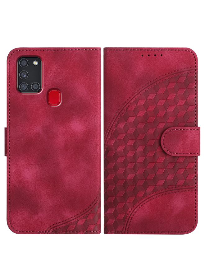 S-TOP Case For Samsung Galaxy A21s YX0060 Elephant Head Embossed Phone Leather Case with Lanyard - Image 1