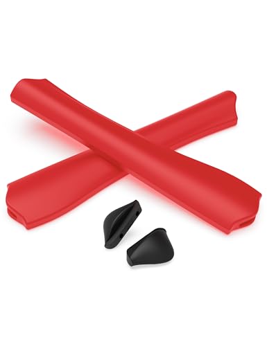 PapaViva 1 Pair Replacement Rubber Kits Nose Pieces Earsocks for Oakley Pit Bull OO9127Pit Bull Asian Fit OO9161 Red - Image 1