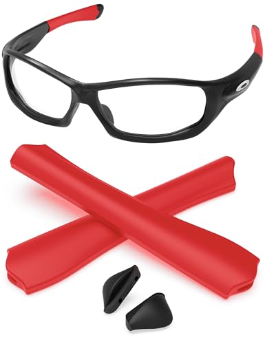 PapaViva 1 Pair Replacement Rubber Kits Nose Pieces Earsocks for Oakley Pit Bull OO9127Pit Bull Asian Fit OO9161 Red - Image 3