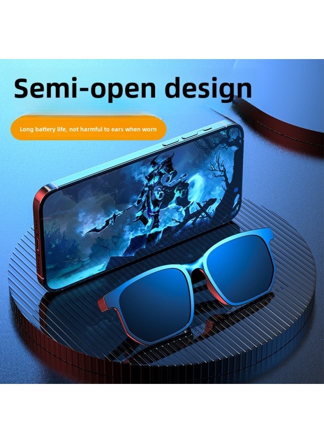 Air Conduction Bluetooth Glasses Wireless Bluetooth Audio Sunglasses Driving Hands-free Call Multi-function Music Sunglasses-Color:White - Image 4