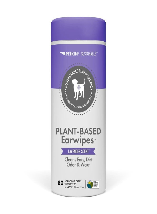 بيتكين مناديل بيتكين النباتية لتنظيف الأذن، 80 منديلًا - مناديل أذن عضوية ومستدامة للكلاب والقطط - تنظف منطقة الأذن من الأوساخ والروائح والشمع - تنظف وترطب بلطف - سهلة الاستخدام - برائحة اللافندر - Image 1