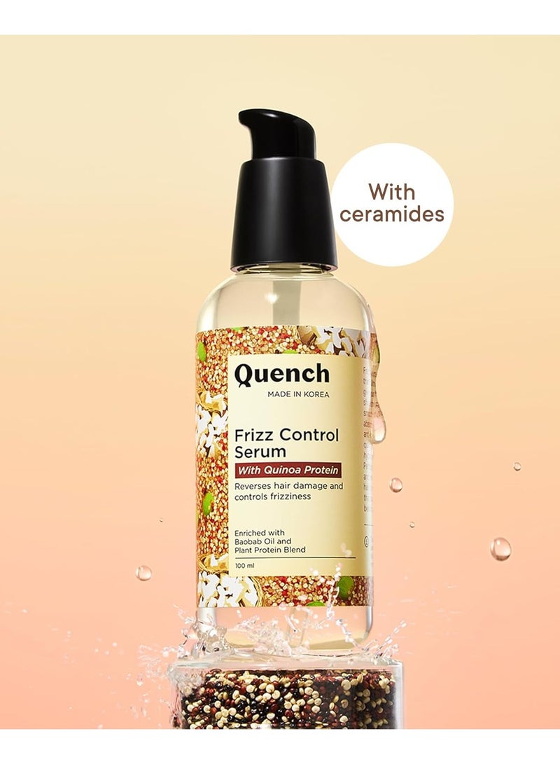 Quench Frizz Control Serum With Quinoa Protein & Ceramides, Hair Serum For Dry, Damaged & Frizzy Hair, Smoothes Frizz, Tames Flyaways & Repairs Hair Damage, Made In Korea (100Ml) - Image 2