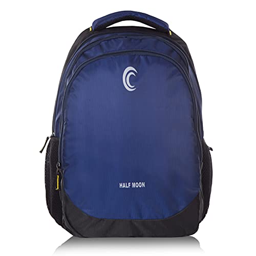 Half Moon 30L Waterproof 15.6 Inch 3 Compartment Laptop Backpack For Men's Women's Boys & Girls (Navy Blue), Medium - Image 1