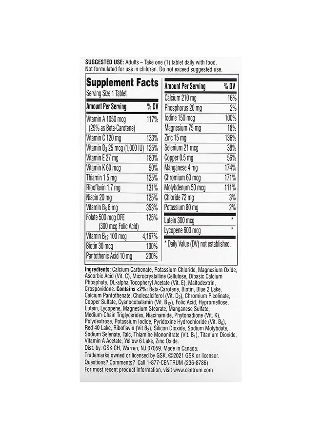 Centrum Silver For Men +50, 100 tablets - Image 3