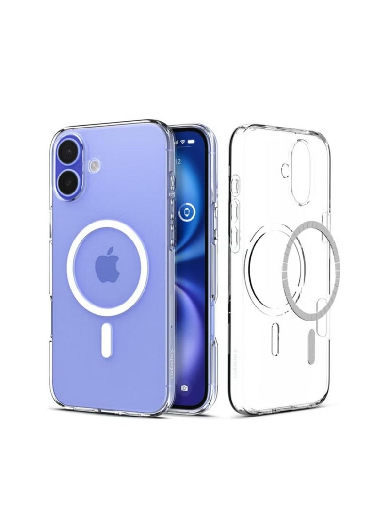 Spigen Liquid Crystal MagFit for iPhone 16 PLUS Case Cover with MagSafe (2024) - Crystal Clear - Image 1