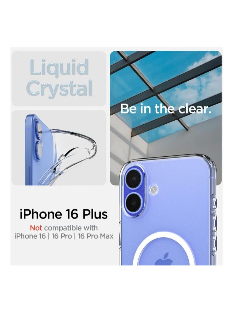 Spigen Liquid Crystal MagFit for iPhone 16 PLUS Case Cover with MagSafe (2024) - Crystal Clear - Image 2
