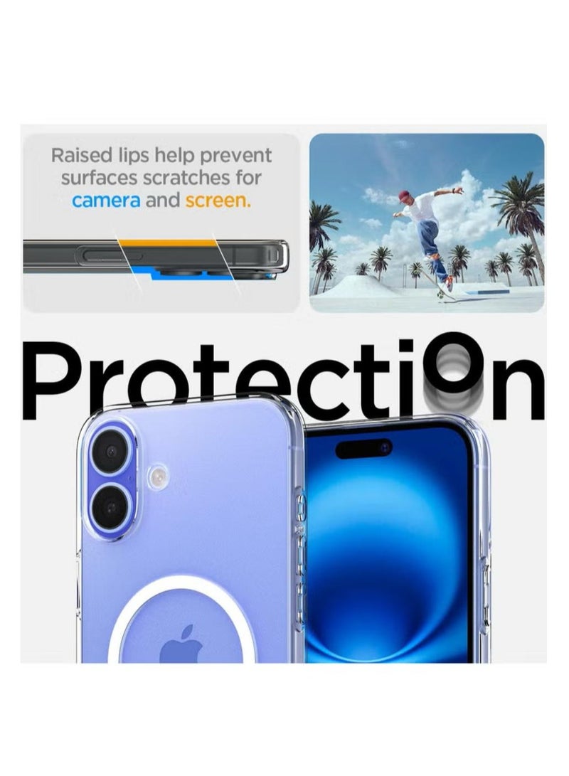 Spigen Liquid Crystal MagFit for iPhone 16 PLUS Case Cover with MagSafe (2024) - Crystal Clear - Image 4