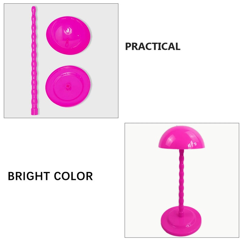 FOMIYES Detachable Wig Display Stand 3pcs Pink Portable Wig Holder Rack for Home Travel Hair Styling and Drying - Image 3