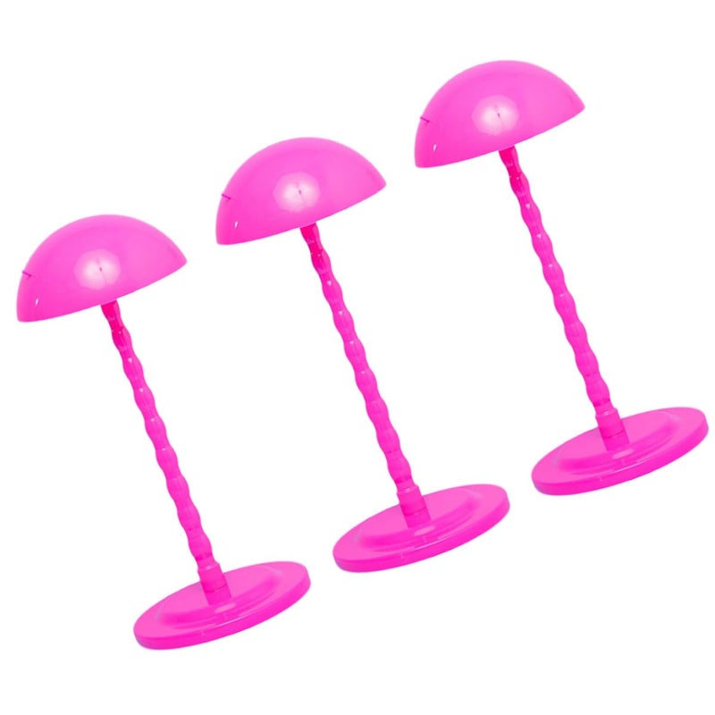 FOMIYES Detachable Wig Display Stand 3pcs Pink Portable Wig Holder Rack for Home Travel Hair Styling and Drying - Image 1