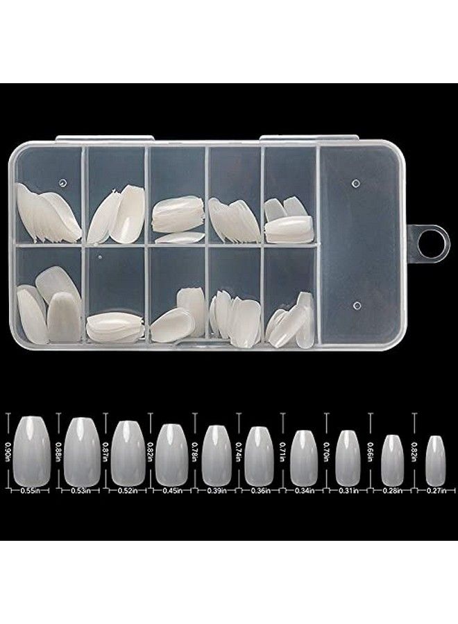 Belicia Short Coffin Shape Nails Tips 200Pcs Clear And Natural Full Cover Acrylic Artificial Ballerina Fake Nails With Box For Nail Salon(Short Coffin Nail) - Image 5
