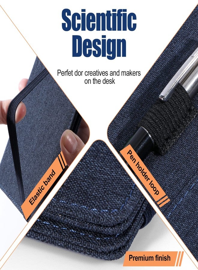 Plinyvel Journal Cover for Field Notes - Compatible with Moleskine Cahier's Notebook - Waterproof Fabric,Multifunctional Organizer with Pen Loop, Business Card Holder, for 3.5" x 5.5" pocket notebook - Image 5