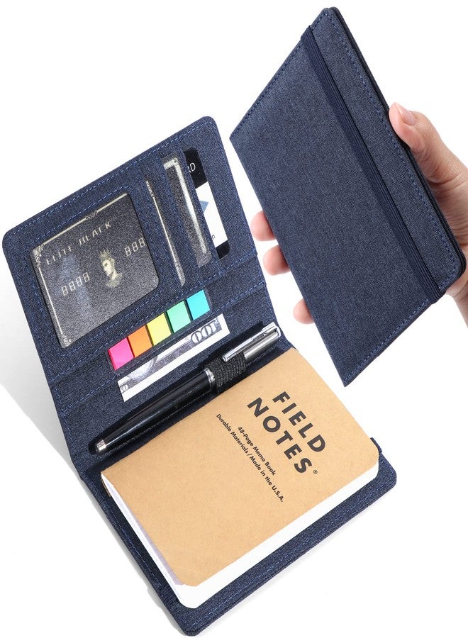 Plinyvel Journal Cover for Field Notes - Compatible with Moleskine Cahier's Notebook - Waterproof Fabric,Multifunctional Organizer with Pen Loop, Business Card Holder, for 3.5" x 5.5" pocket notebook - Image 1