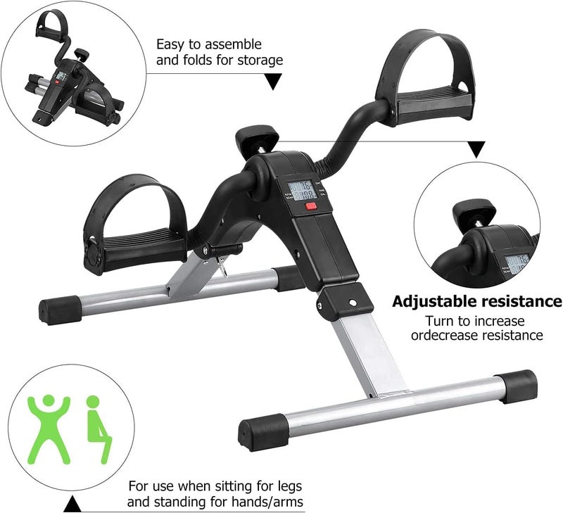 AGM Folding Pedal Exerciser, Mini Exercise Bike Under Desk Bike Foot Pedal Exerciser - Image 2