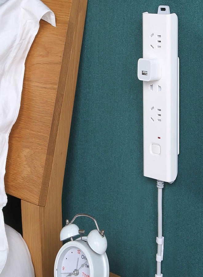 HomeAra Self Adhesive Power Strip Holder,Wall Mounted Punch-Free Plug-in Board Router Fixed Double Sided Sticker Without Plug-in Holder Surge Protector Fixator Organizer Cord Management (Pack of-2) - Image 2