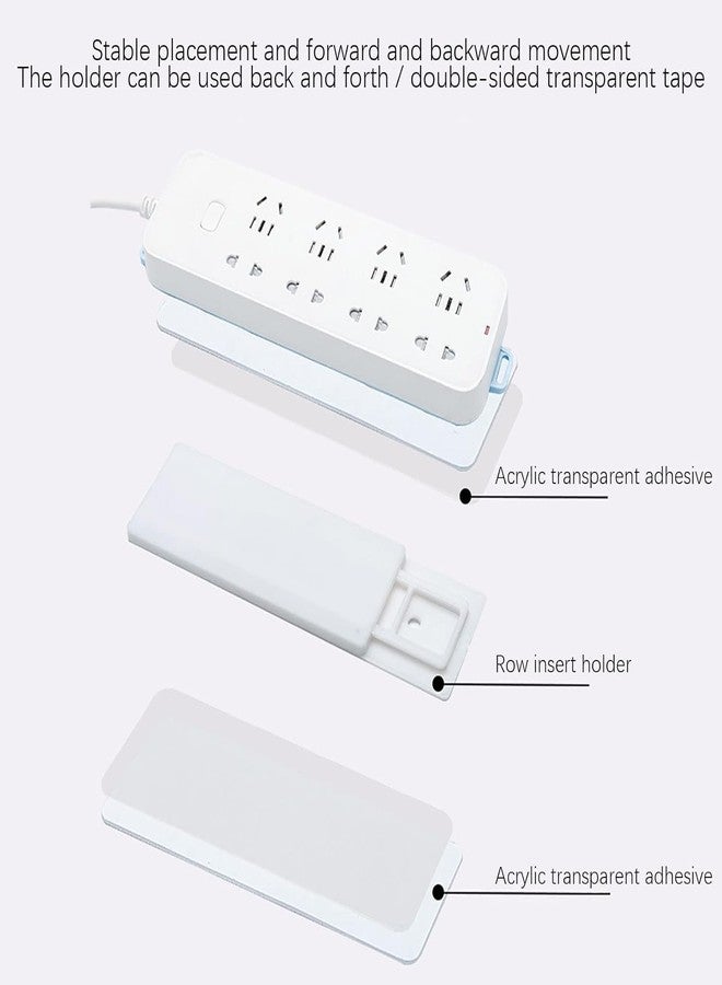HomeAra Self Adhesive Power Strip Holder,Wall Mounted Punch-Free Plug-in Board Router Fixed Double Sided Sticker Without Plug-in Holder Surge Protector Fixator Organizer Cord Management (Pack of-2) - Image 3