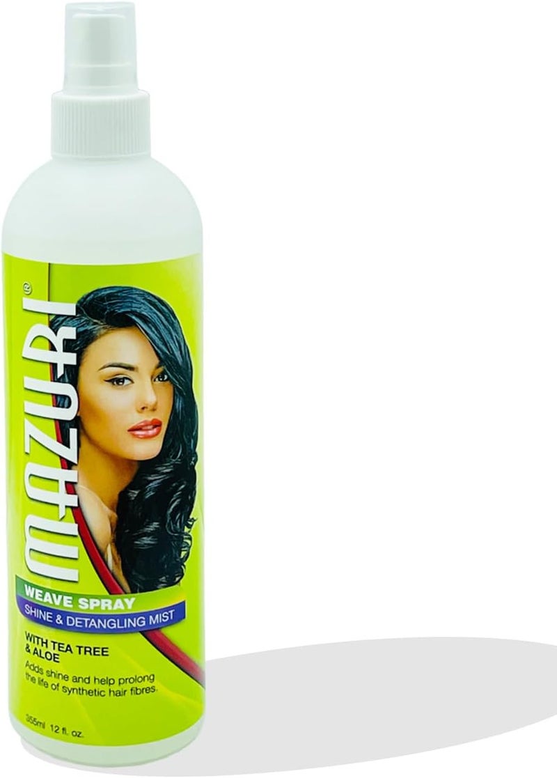 Mazuri Weave Spray 355ml Shine Detangling Mist with Tea Tree Aloe