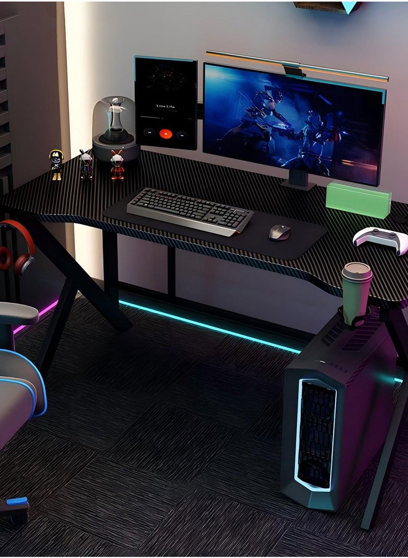 U-LIAN - U-LIAN Gaming Table,Small Gaming Desk,Ergonomic PC Computer Desk,Computer Table with Carbon Fibre Surface, Kids Desk,Writing Study Desk or Home Office Desks,Ideal for Students and Gamers - Image 1