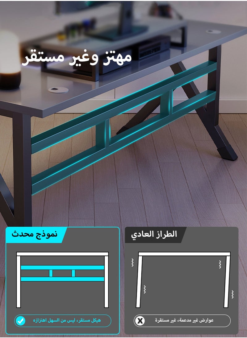 U-LIAN - U-LIAN Gaming Table,Small Gaming Desk,Ergonomic PC Computer Desk,Computer Table with Carbon Fibre Surface, Kids Desk,Writing Study Desk or Home Office Desks,Ideal for Students and Gamers - Image 1