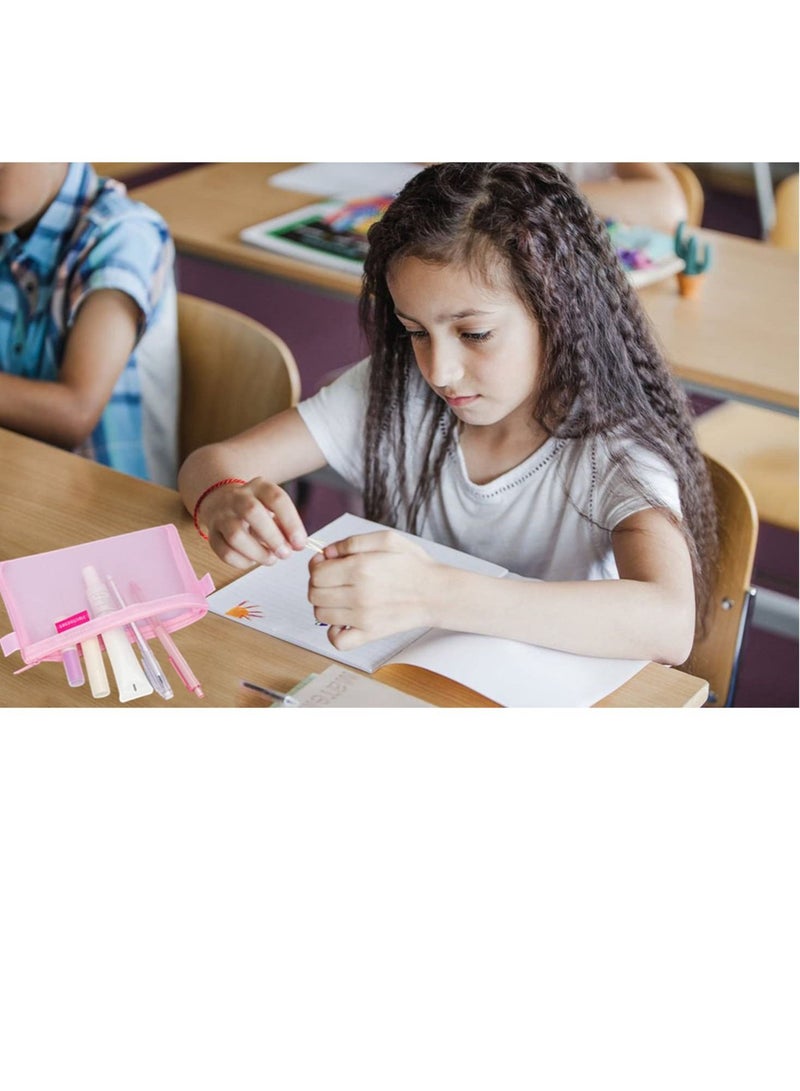 SYOSI Pencil Case Clear Pencil Pouch Exam Mesh Pencil Bags Transparent Pencil Case for Students Zipper Pencil Storage Pouch for Boys and Girls 5 Pcs - Image 4