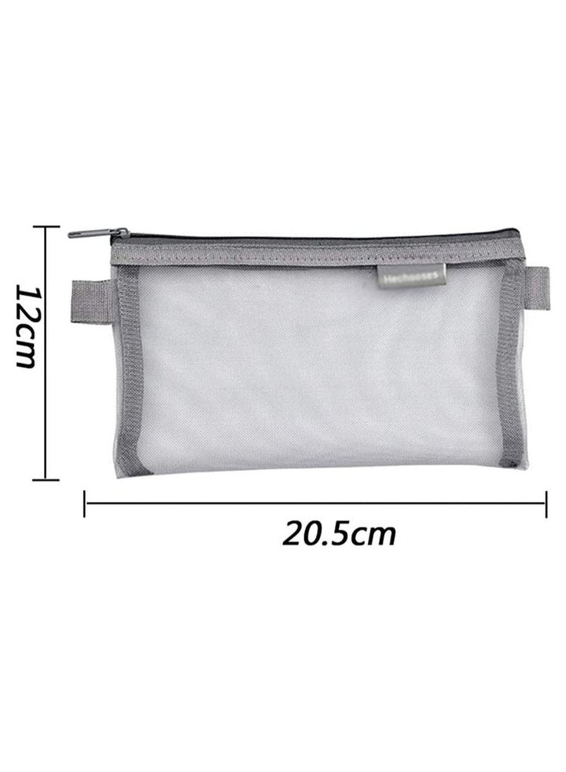 SYOSI Pencil Case Clear Pencil Pouch Exam Mesh Pencil Bags Transparent Pencil Case for Students Zipper Pencil Storage Pouch for Boys and Girls 5 Pcs - Image 5