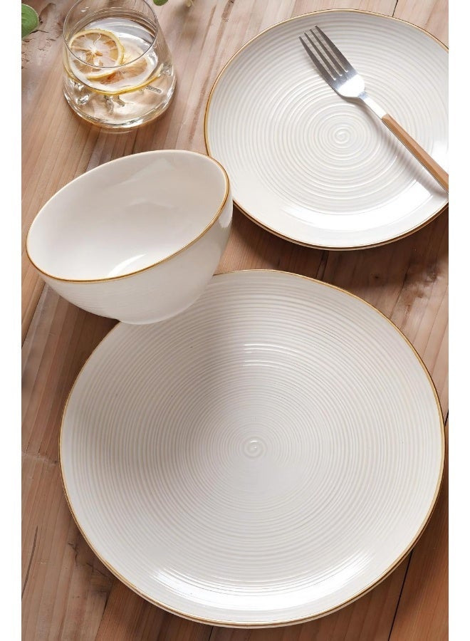 Famiware Tempus Series 12 Pieces Dinnerware Set, Antique White - Image 5