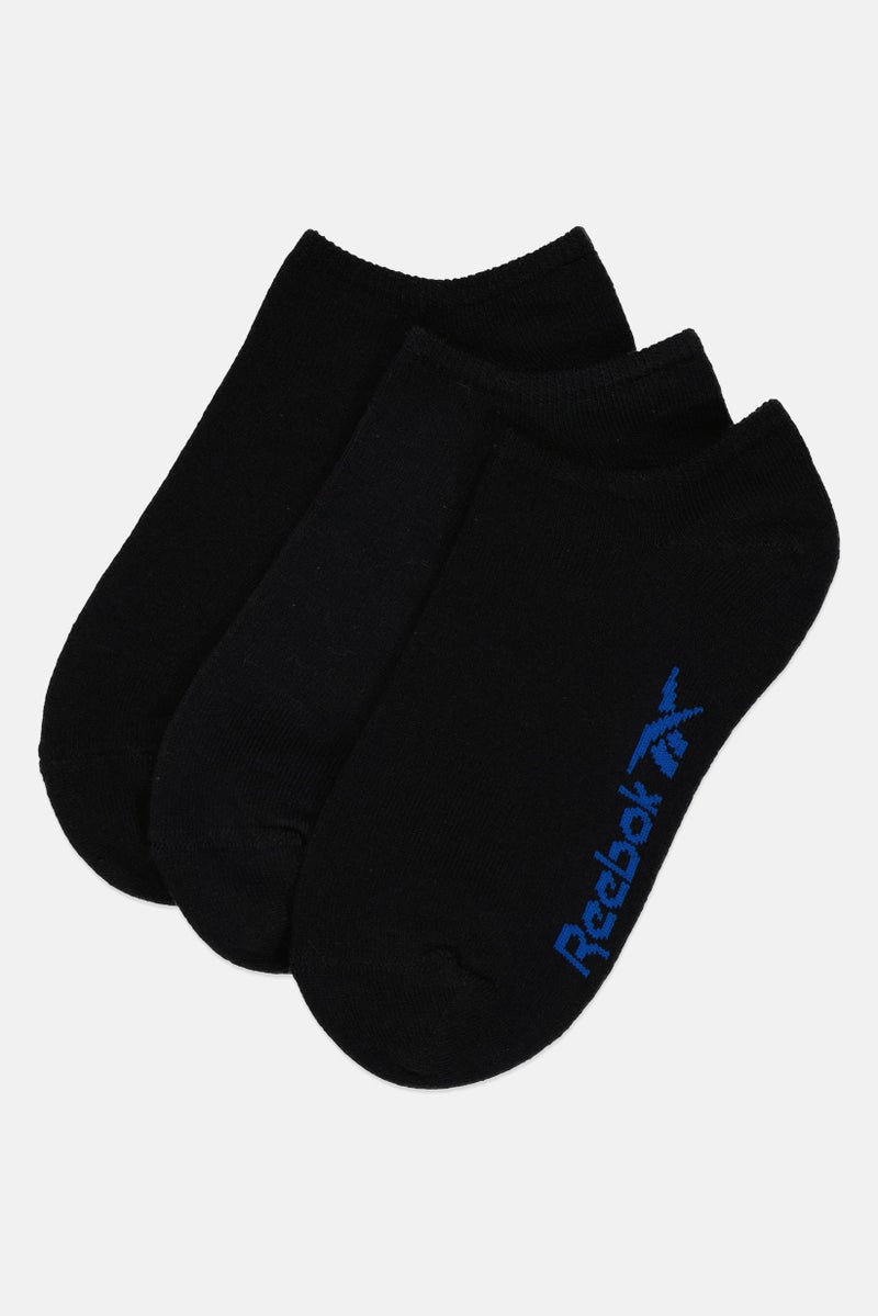 Reebok جوارب قصير للرجال 3 أزواج بشعار العلامة التجارية، أسود - Image 3