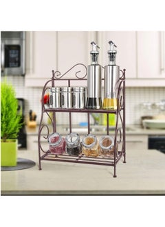 Wooden Twist Kitchen Spice Rack Shelf Organizer ( 2 Tier )  - Image 2