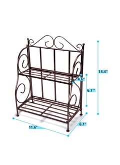 Wooden Twist Kitchen Spice Rack Shelf Organizer ( 2 Tier )  - Image 5