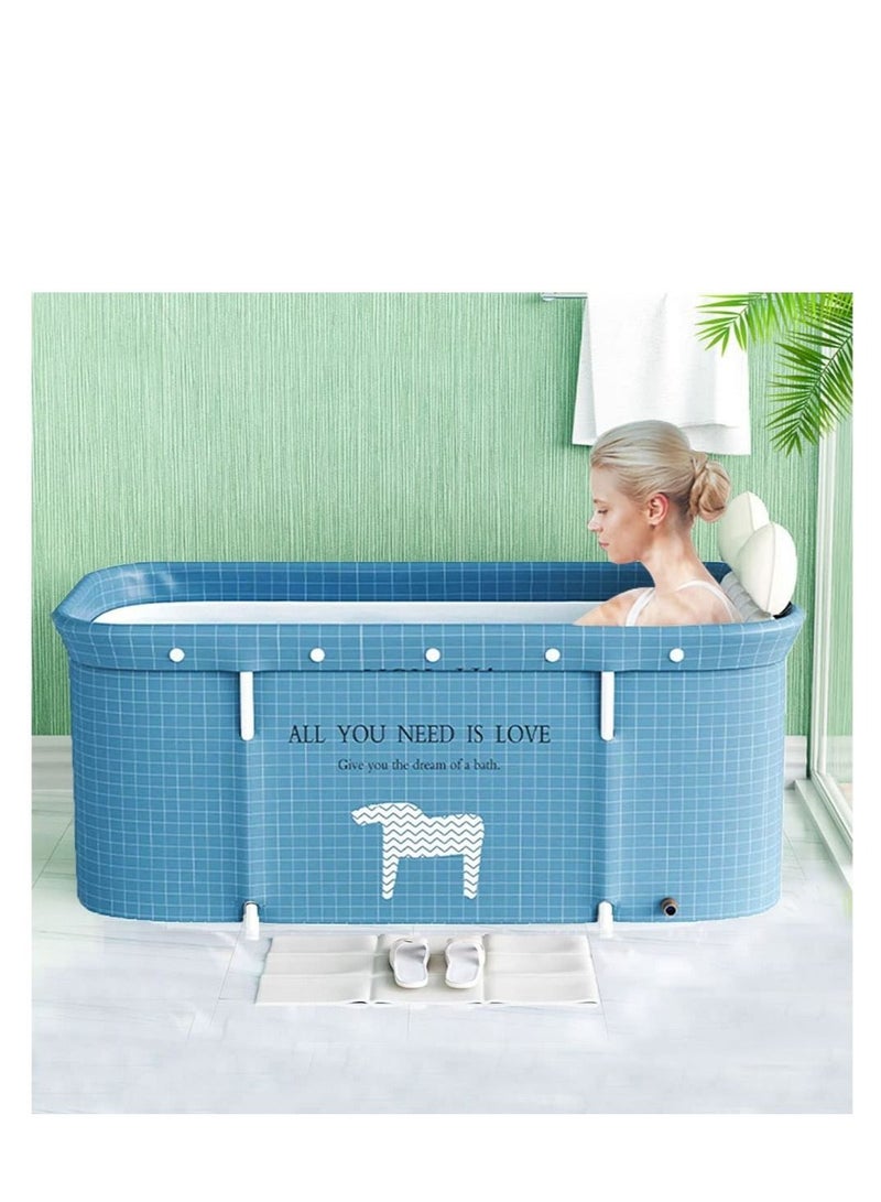 NLUNLB The Portable Bathtub Is Folded And Thickened To Keep The Temperature It Is Independent For Adults The Spa Hot Water In The Family Bathroom Is Easy To Install 120 * 55 * 50CM - Image 1