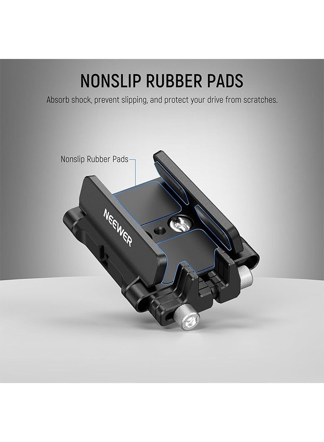 نيوير حامل تثبيت NEEWER SSD مع مشبك كابل حذاء بارد، 1.6"-2.6" لـ Samsung T5 T7 SSD SanDisk متوافق مع SmallRig Cage لـ BMPCC 4K 6K متوافق مع iPhone 15 Pro Max Phone Cage، UA035 - Image 4