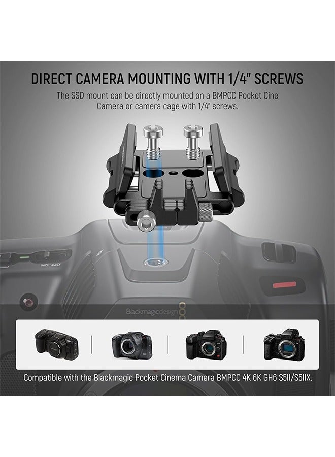 نيوير حامل تثبيت NEEWER SSD مع مشبك كابل حذاء بارد، 1.6"-2.6" لـ Samsung T5 T7 SSD SanDisk متوافق مع SmallRig Cage لـ BMPCC 4K 6K متوافق مع iPhone 15 Pro Max Phone Cage، UA035 - Image 5