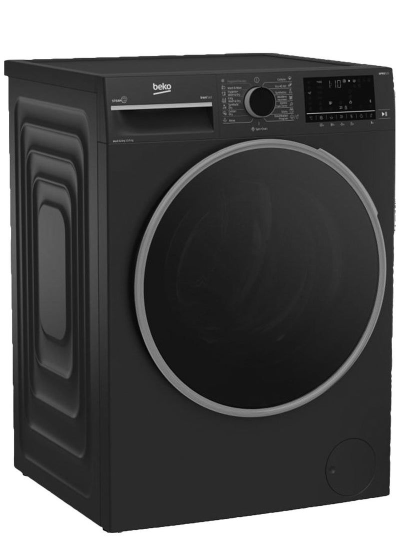 Beko 10kg Front Load Washing Machine With 6kg dryer, 1400 RPM, Pro Smart Inverter & Steam Cure, Bluetooth, Iron Finish 10 kg MCI10640BWD / BWD10640MCI Manhattan Gray - Image 1