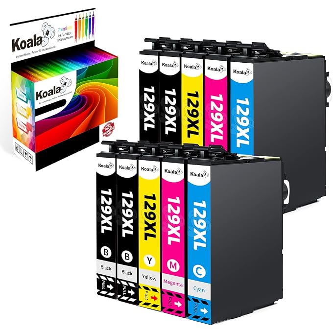 Koala T1295 Printer Cartridges Compatible with 129XL T1291 T1292 T1293 T1294 for Stylus BX305FW SX235W B42WD SX438W SX525WD SX620FW BX320FW BX625FWD BX630FW BX9255 FWD FWD FWD WD 5W BX305FW Plus