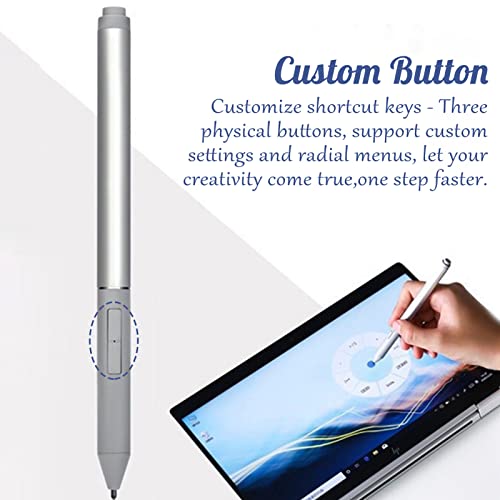 Yoidesu 3 Keys Silver Active Digital Pen for HP EliteBook ZBook x360 1030 1040, 4096 Pressure Sensitivity Stylus Pen with Replacement Nibs, Magnetic Induction for Elite x2 G4 - Image 4