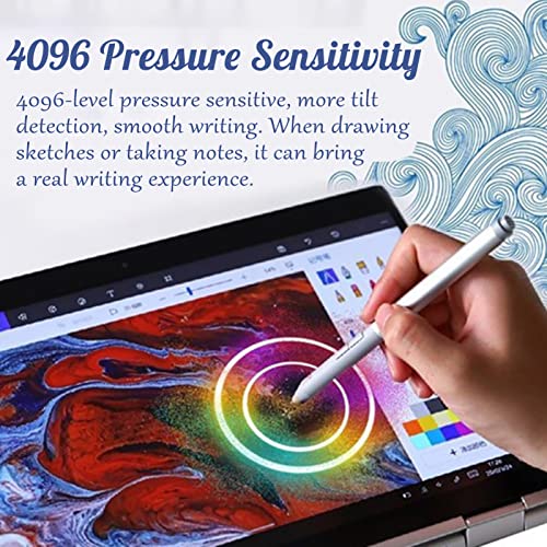 Yoidesu 3 Keys Silver Active Digital Pen for HP EliteBook ZBook x360 1030 1040, 4096 Pressure Sensitivity Stylus Pen with Replacement Nibs, Magnetic Induction for Elite x2 G4 - Image 3