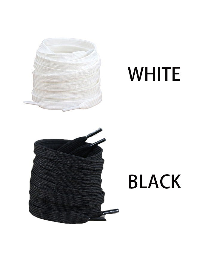 2 Pairs  Tie Shoe Laces White/Black - Image 1