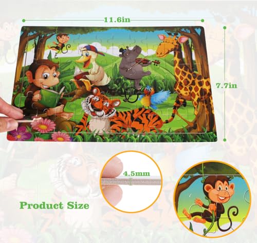 Slotic Wooden Puzzles Toys for Kids Ages 46 Set of 3 Packs with 60Piece Wood Jigsaw Puzzles Dinosaur Animal and Space Theme Ideal Gifts for Boys and Girls 3 4 5 6 7 8 Years Old - Image 5