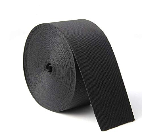 HORNO 10 Yards 2 Inch Wide Black Nylon Heavy Duty Webbing Strap  - Image 1