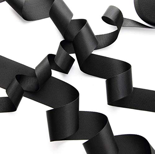 HORNO 10 Yards 2 Inch Wide Black Nylon Heavy Duty Webbing Strap  - Image 2