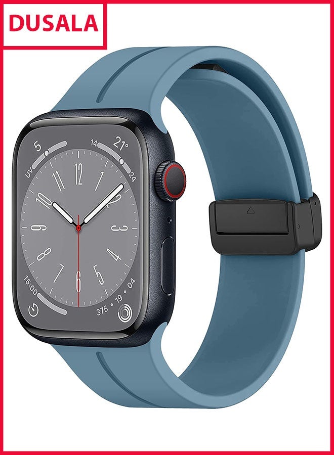 DUSALA Magnetic Silicone Watch Band 42mm/44mm Quick Release Strap for Men & Women Soft Skin Friendly Sport Replacement Band for Smartwatch & Analog Watches Durable, Waterproof, Magnetic Folding Clasp for All-Day Comfort - Image 1