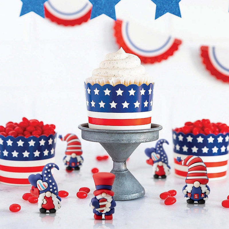 Watayo 30 Pcs 4th of July Mini Gnome Ornaments, Miniature Independence Day Patriotic Gnomes Decoration, Memorial Day Decor Stars and Stripes Gnomes Figurines for Party Gifts Home Table Decorations - Image 4