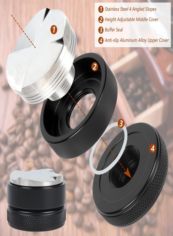 VIGIND 51mm Adjustable Espresso Coffee Distributor,Espresso Distribution Tool with 4 Angled Slopes Fits 51mm Bottomless Portafilter - Image 3