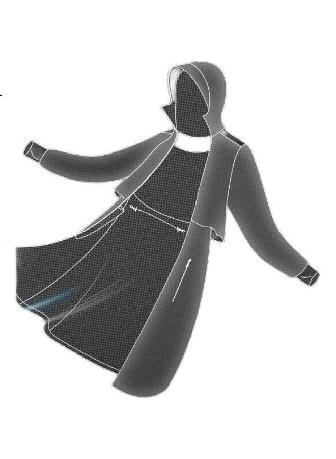 Beneunder Breathable Long Sun Protection Coat Women As10324 Casual Windbreaker Jacket Women Deep Blue Gray L - Image 2