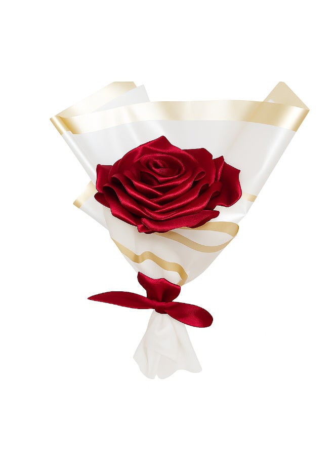 Handmade Satin Rose Bouquet, Single Rose, Elegant Everlasting Gift