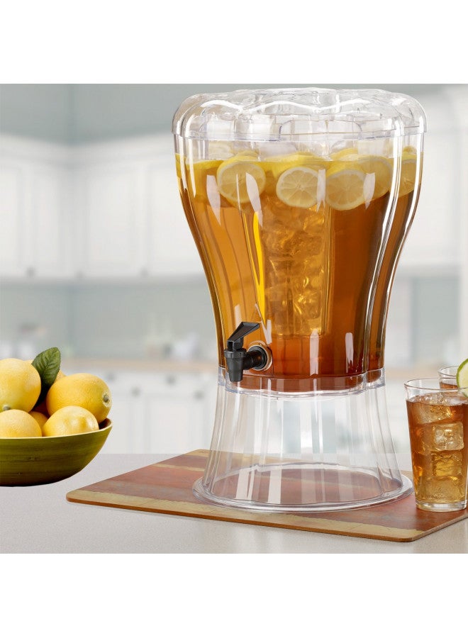 Buddeez Clear Drink 3.5 Gallon Plastic Beverage, Comes with Stand, Spigot, Ice Cone, Large Punch Dispenser for Parties - Image 2