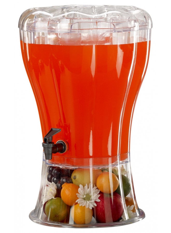 Buddeez Clear Drink 3.5 Gallon Plastic Beverage, Comes with Stand, Spigot, Ice Cone, Large Punch Dispenser for Parties - Image 1