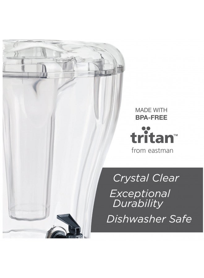 Buddeez Clear Drink 3.5 Gallon Plastic Beverage, Comes with Stand, Spigot, Ice Cone, Large Punch Dispenser for Parties - Image 4