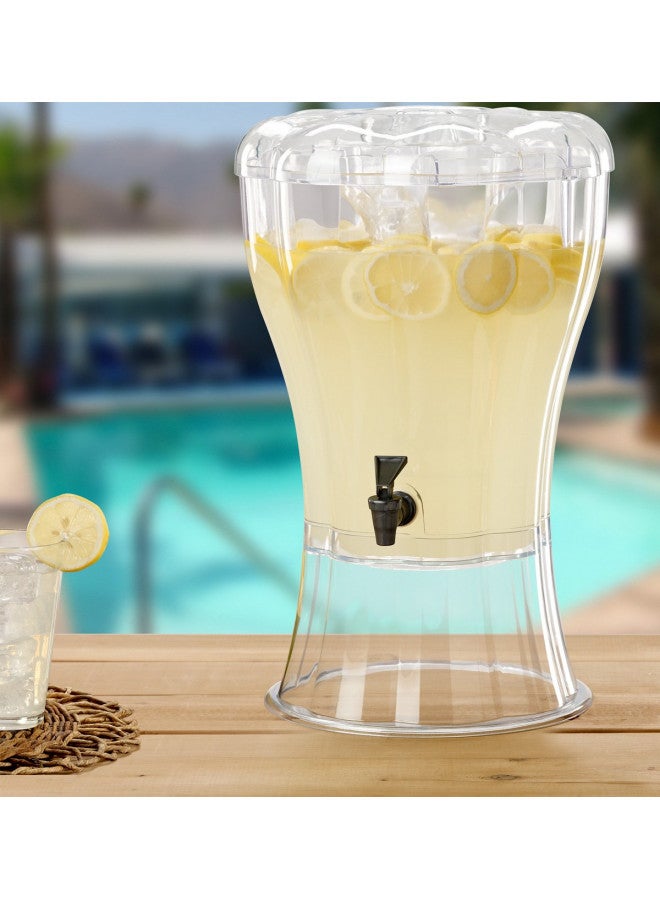 Buddeez Clear Drink 3.5 Gallon Plastic Beverage, Comes with Stand, Spigot, Ice Cone, Large Punch Dispenser for Parties - Image 5