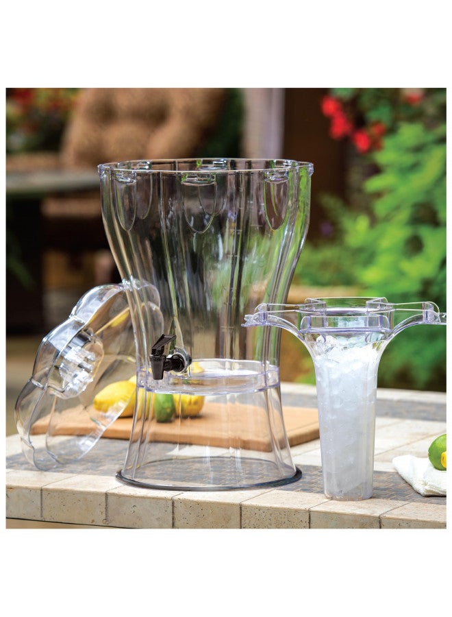 Buddeez Clear Drink 3.5 Gallon Plastic Beverage, Comes with Stand, Spigot, Ice Cone, Large Punch Dispenser for Parties - Image 3